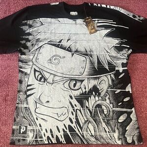 NARUTO X PRIMITIVE 2 SIDED BLACK GRAPHIC T SHIRT SIZE XL